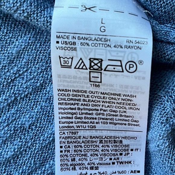 Lot of 2 Gap Factory Women's Open Front Slub Knit Cardigans - L - Black & Blue - Picture 8 of 9